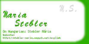 maria stebler business card